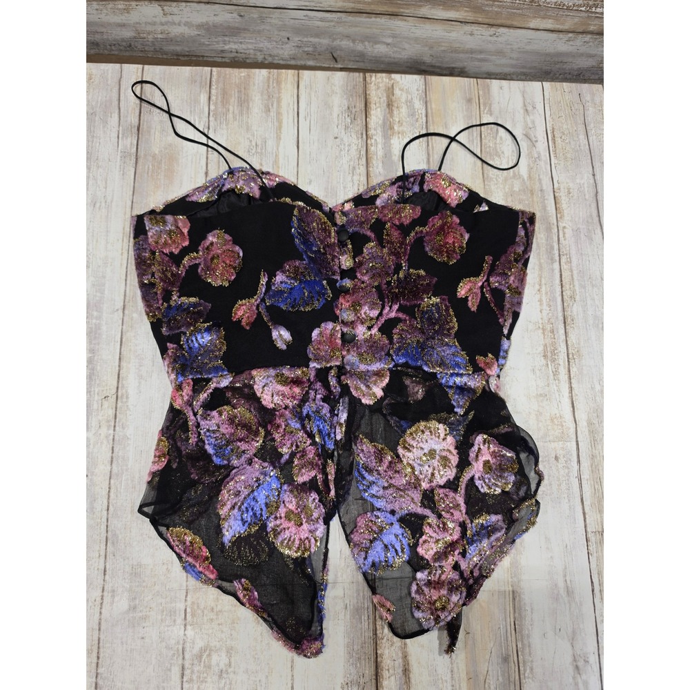 Judy Hornby Couture 3pc Silk Set Floral Devore Jacket Camisole Maxi Skirt Size 4 - Picture 13 of 16